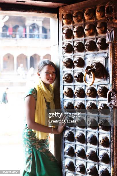 nepali girl - durbar square stock pictures, royalty-free photos & images