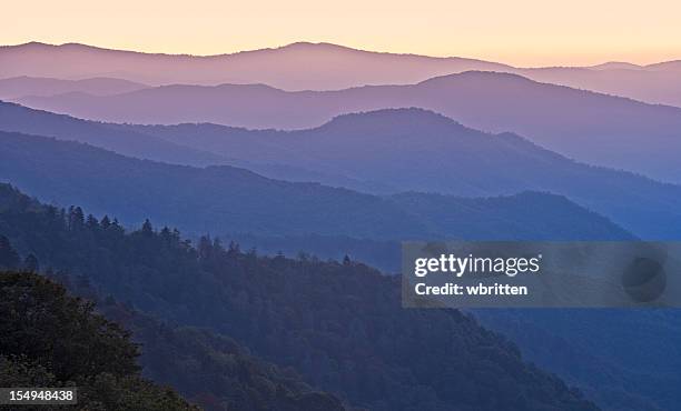 smoky mountains sunrise or sunset - clingman's dome stockfoto's en -beelden