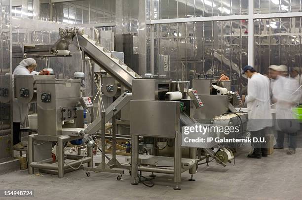Factory Cook Industrial Food Conveyor Belt Pasta Photos and Premium High Res ...