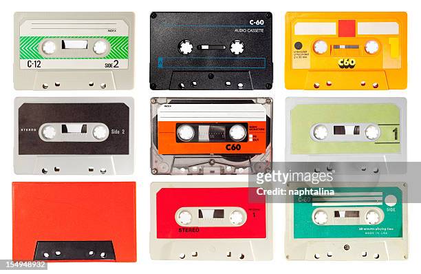 audio cassette series - tape stockfoto's en -beelden