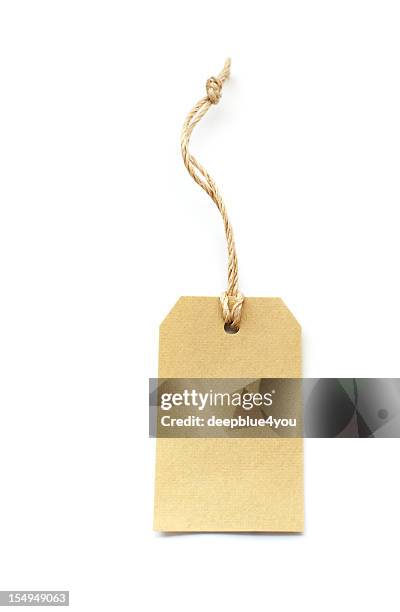 clean karton label on white - clothes tag stock pictures, royalty-free photos & images