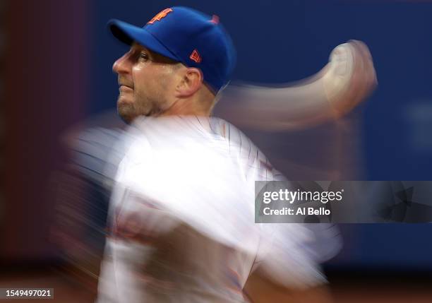 Max Scherzer of the New York Mets pitches against the Los Angeles Dodgers during their game at Citi Field in the Queens borough of New York City.