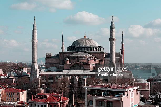 hagia sophia. - sultanahmet viertel stock-fotos und bilder