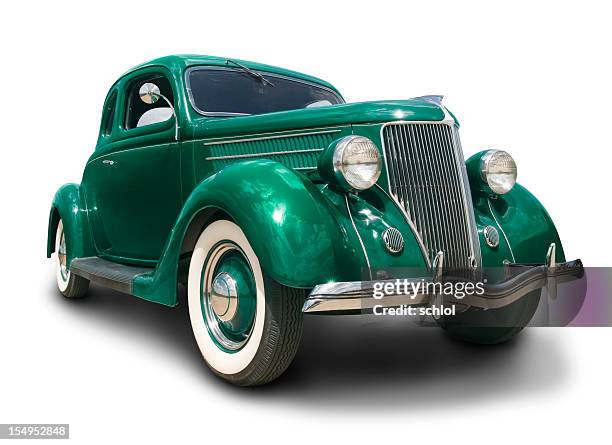 early 1930's ford - single object plain background stock pictures, royalty-free photos & images