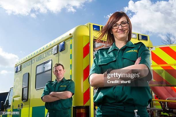 proud paramedics - paramedic uniform stock pictures, royalty-free photos & images