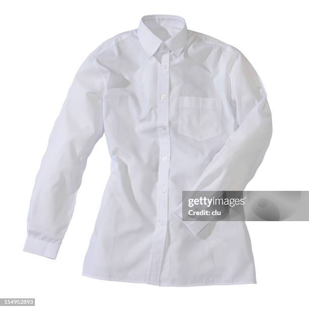 white formal female shirt - button down shirt isolated stock pictures, royalty-free photos & images