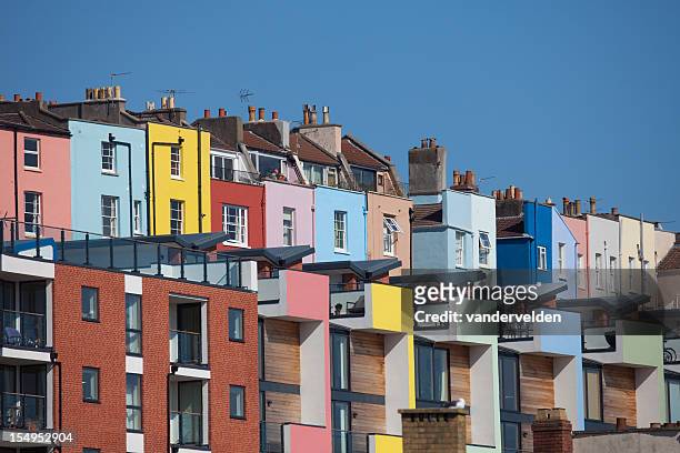 colourful and crowded city living - bristol england bildbanksfoton och bilder