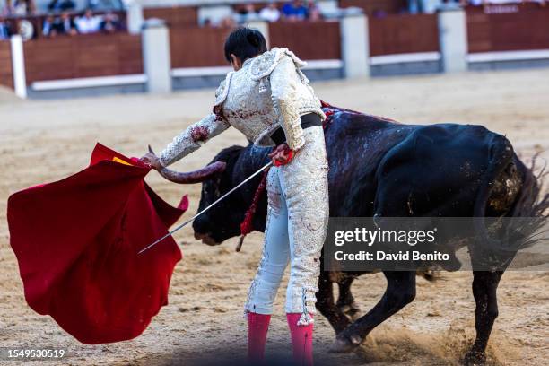 Bullfighter Francisco Espada is seen during the bullfight in the Las Ventas bullring in Madrid on July 16, 2023 in Madrid, Spain.