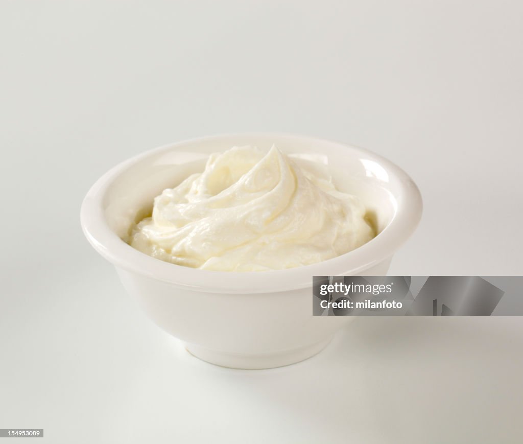 Bowl of cream cheese