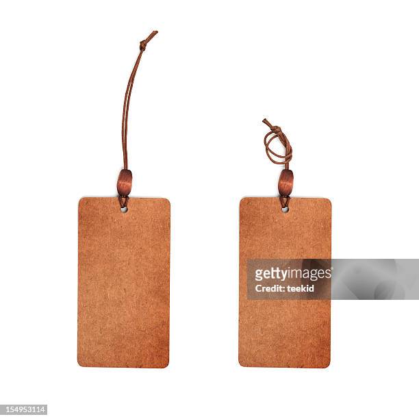 price tag-sales concept-emptgy label,cardboard, labeling - hanging rope object stock pictures, royalty-free photos & images