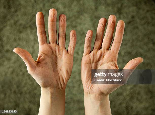 wrinkled hands - wrinkled stock pictures, royalty-free photos & images