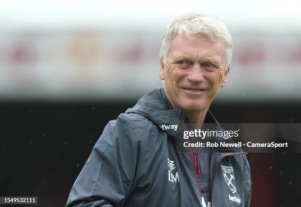 West Ham United manager David Moyes during the pre-season friendly match between Dagenham & Redbridge and West Ham United at Chigwell Construction...