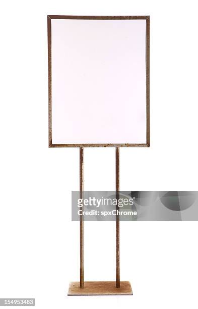 blank metal advertising sign - shop sign stock pictures, royalty-free photos & images