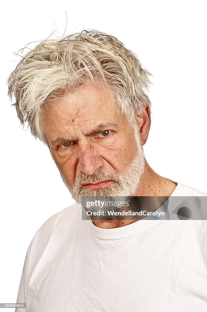 Be Grumpy Mean Grumpy Old Man With Hateful Expression High-Res Stock Photo ...