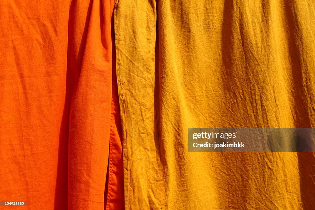 Saffron fabric used by the Buddhist monks