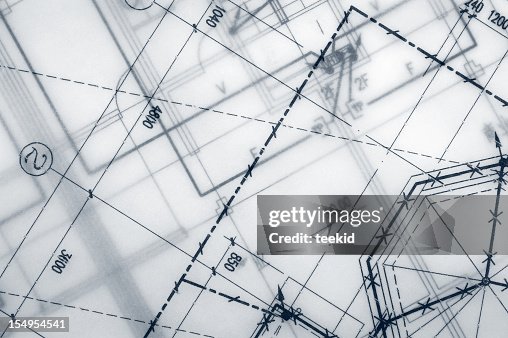 Engineering Set Out Close Up Of Engineering Blueprint Print Out High-Res Stock Photo ...
