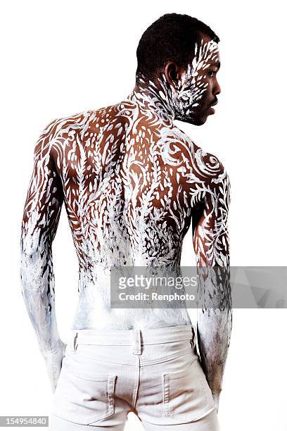 creative white body paint - bodypainting bildbanksfoton och bilder
