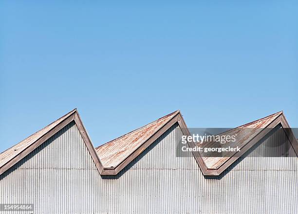 old factory roof background - roof texture stock pictures, royalty-free photos & images