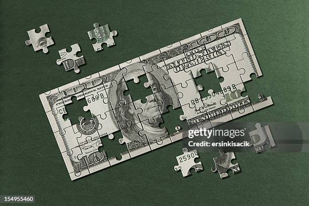 money management - american one hundred dollar bill stockfoto's en -beelden
