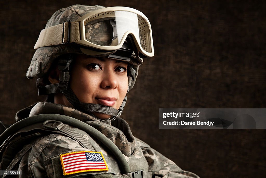 Portrait of a Female US Military Soldier
