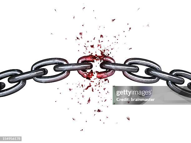 chain breaking - broken chain stock pictures, royalty-free photos & images