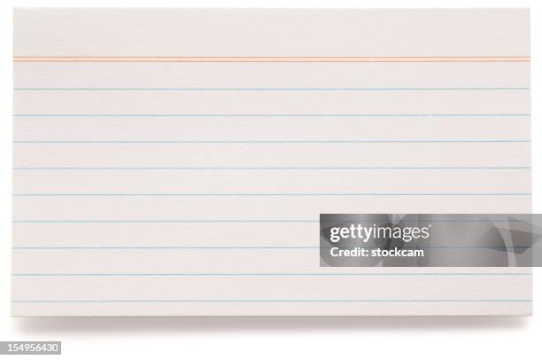 white lined index card - index cards notes stock pictures, royalty-free photos & images