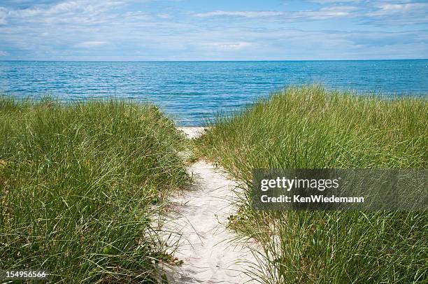 path to the secret beach - massachusetts beach stock pictures, royalty-free photos & images