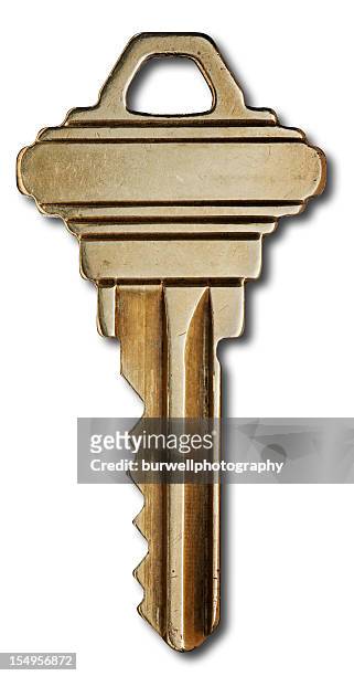 llave de la casa sobre blanco - house key fotografías e imágenes de stock