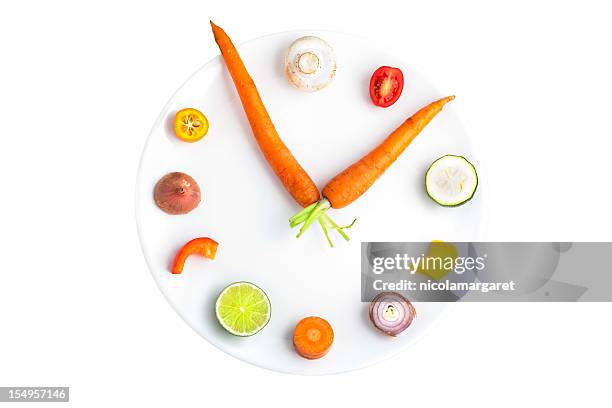 foodtime - clock foto e immagini stock