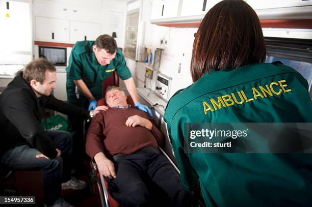 elderly man injured - ambulance uk stock pictures, royalty-free photos & images