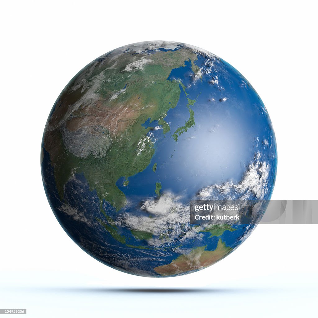Planeta Terra Oceano Pacífico, Japão, Austrália, China
