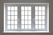 white leaded glass window