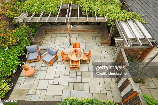 outdoor living - patio furniture stock pictures, royalty-free photos & images