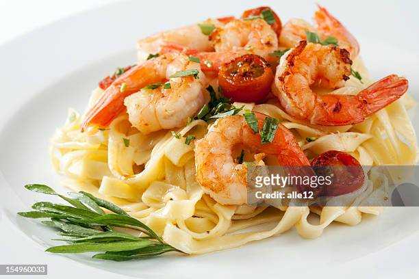 shrimp pasta - dragon bildbanksfoton och bilder