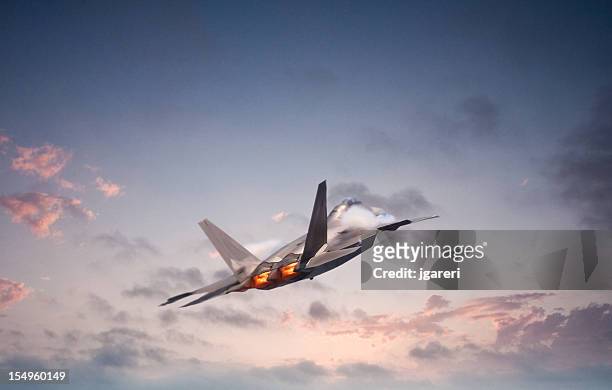 f22 raptor - us air force stock pictures, royalty-free photos & images