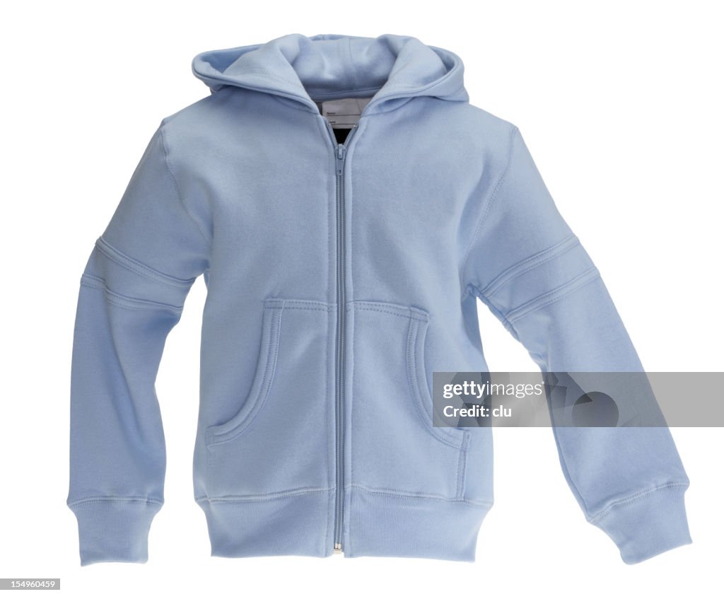 Blue sweat-shirt no fundo branco