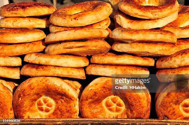 bread (traditional) - central asia - kazakhstan food stock pictures, royalty-free photos & images