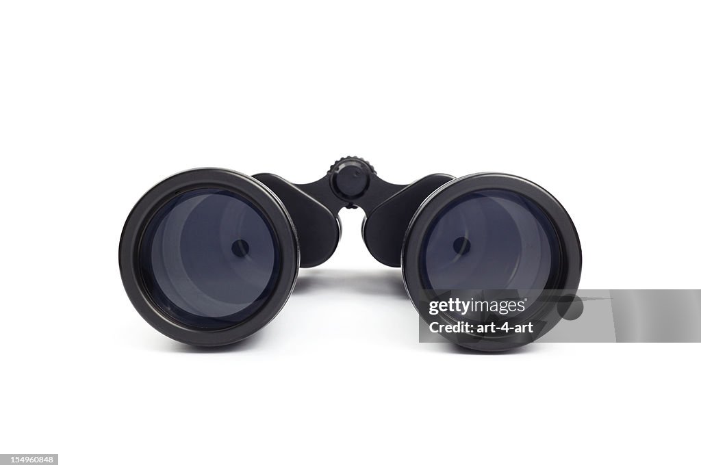 Binoculars on white background