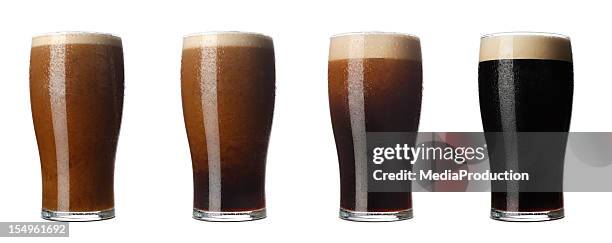 quatro fases de stout - cerveja amarga imagens e fotografias de stock