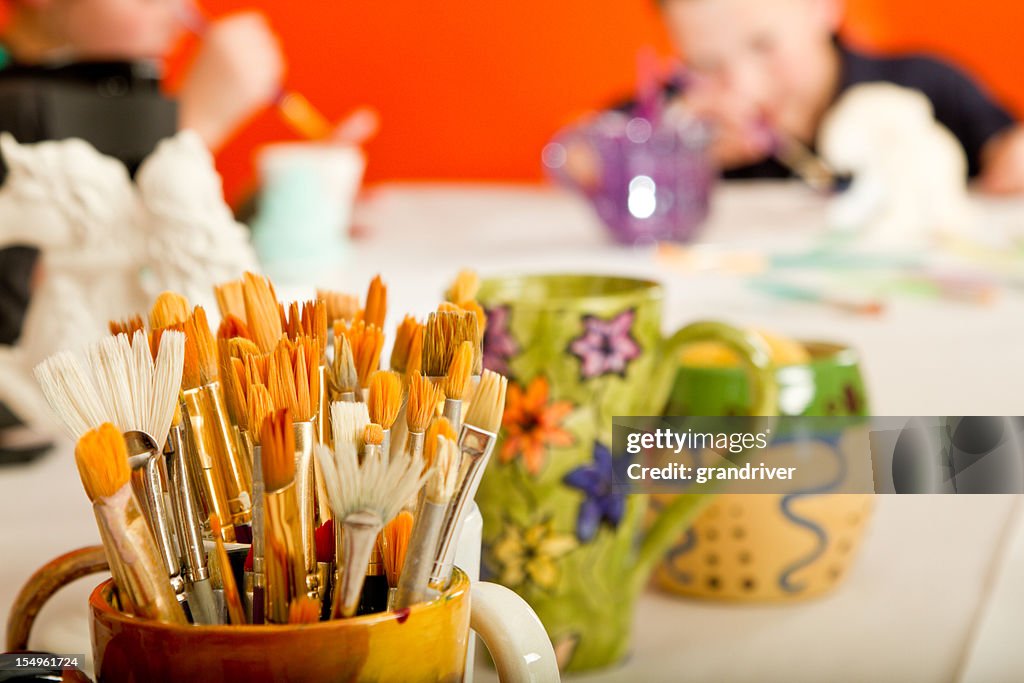 Hand painted Cup Full of Paintbrushes