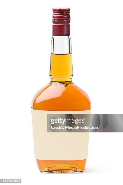 whisky with blank label - whiskey stock pictures, royalty-free photos & images
