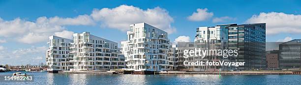 luxury waterfront apartments panorama - denmark skyline stock pictures, royalty-free photos & images