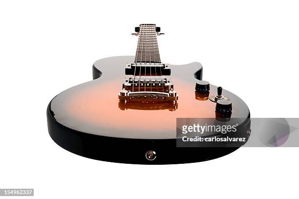 electric guitar isolated with clipping path - guitar isolated stock pictures, royalty-free photos & images