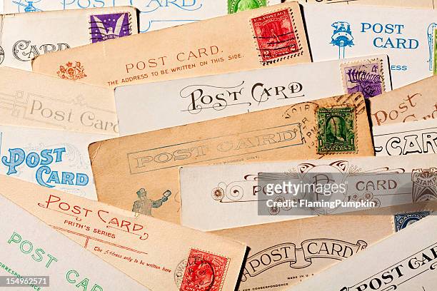 background of old, blank postcards. full frame, xxxl - postcards stock pictures, royalty-free photos & images