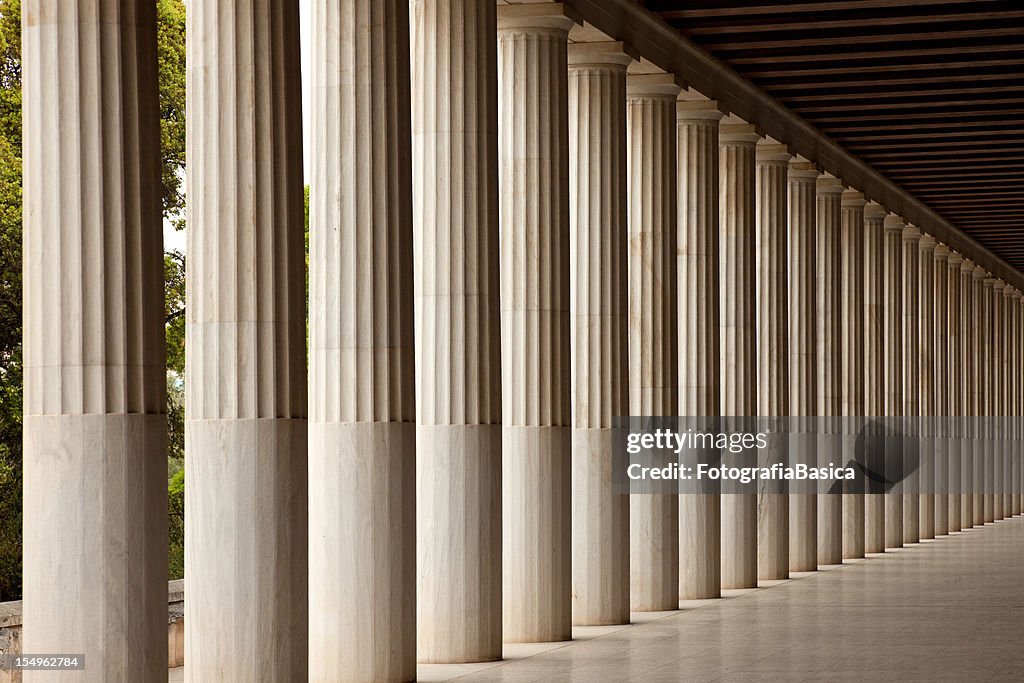 Columns in the Ancient Agora, Athens, Greece