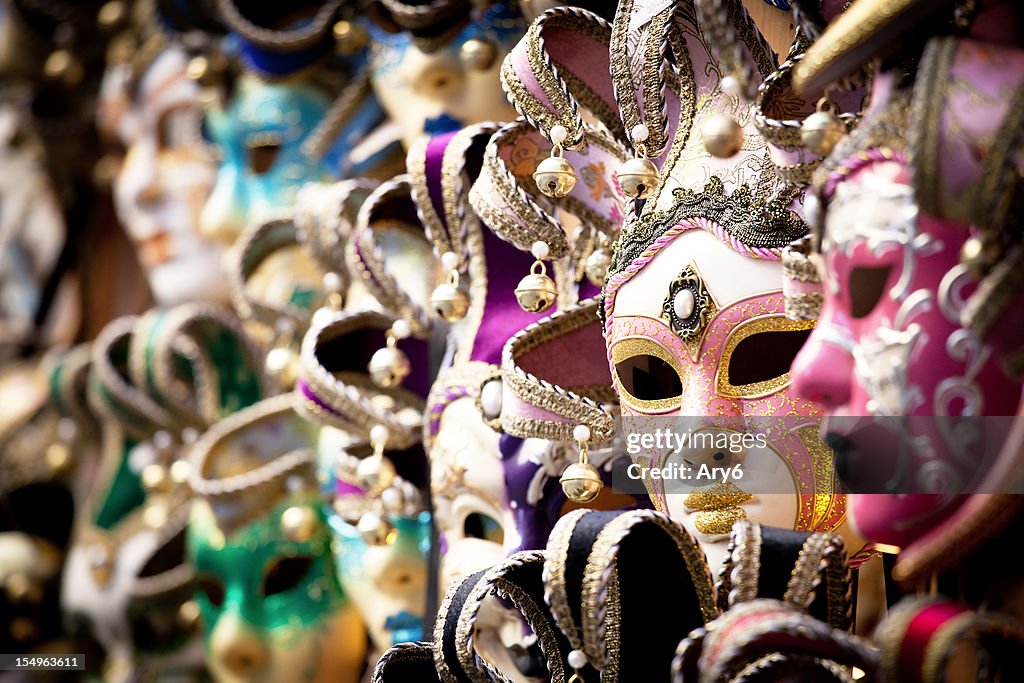 Venetian mask, selective focus