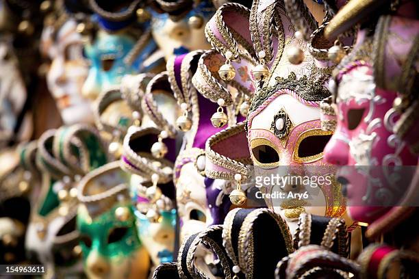 venetian mask, selective focus - venice italy stock pictures, royalty-free photos & images