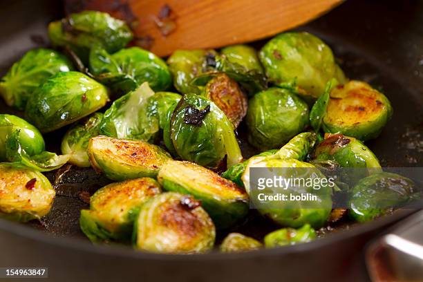 brussels sprouts - sauteed stock pictures, royalty-free photos & images