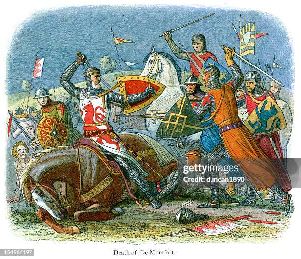 death of simon de montfort - english royalty stock illustrations