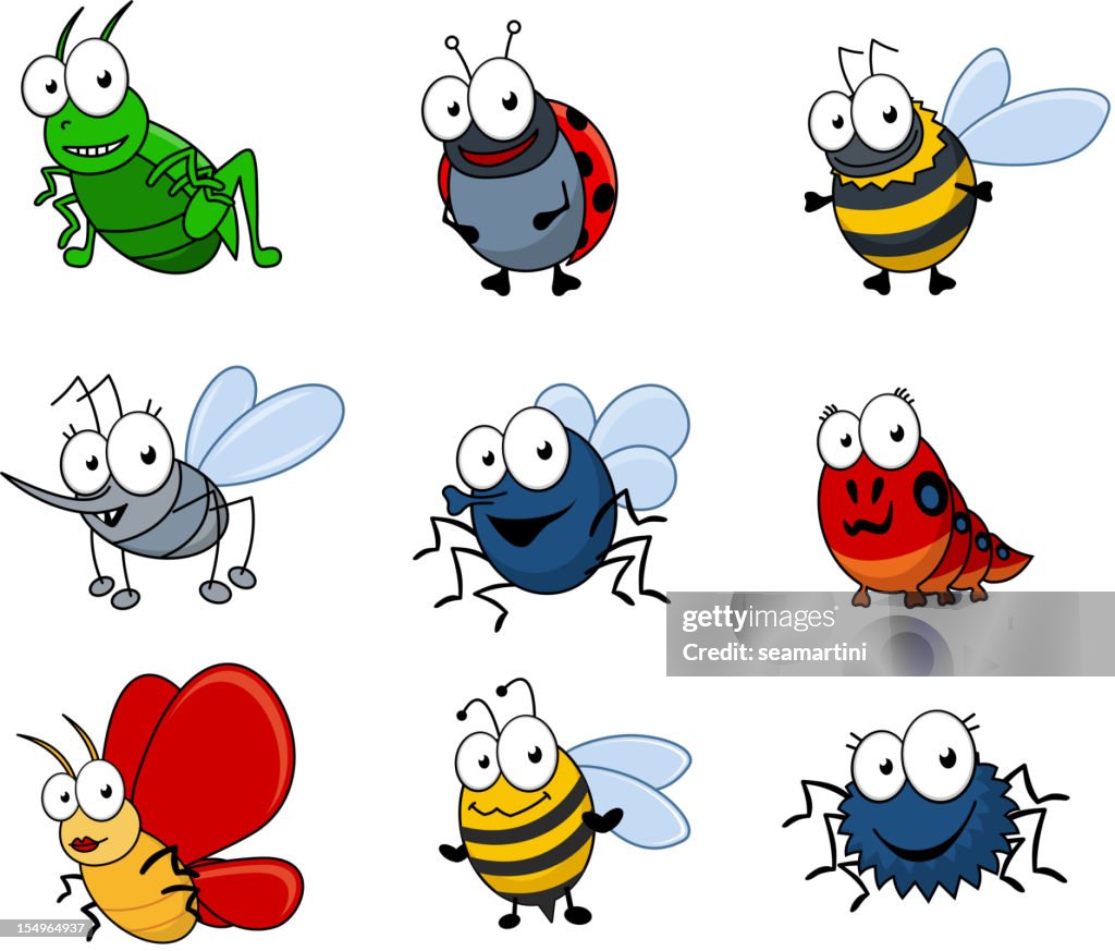 Cartoon Insect Print Cartoon Insects Set High-Res Vector Graphic - Getty Images